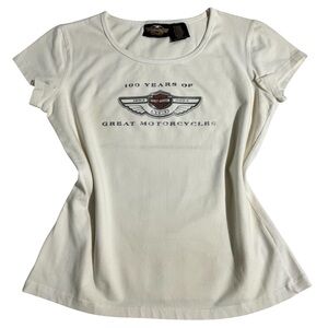 Y2k Style Harley Davidson 100 year anniversary tee
